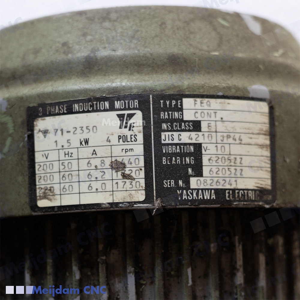Yaskawa Electric Induction Motor FEQ Class E JISC 4210 JP44 + Nachi Variable Vane Pump model VDR-1A-1A2-22