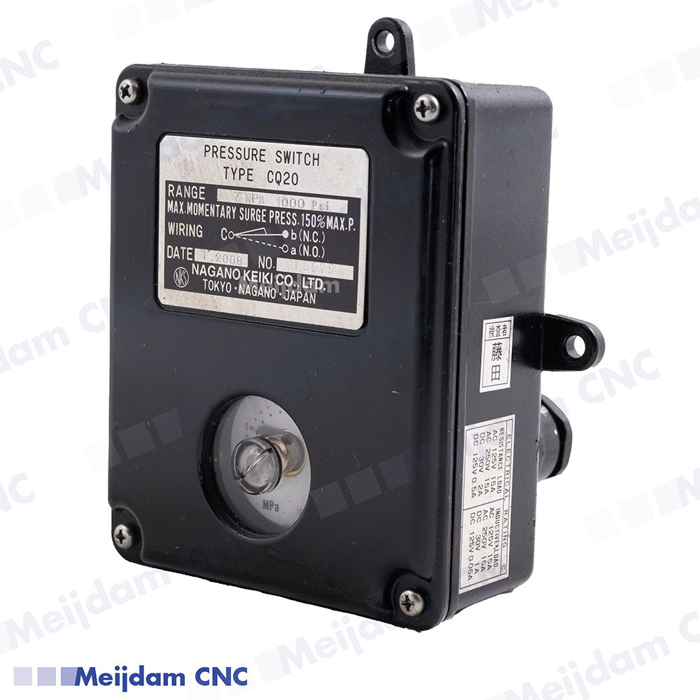 Nagano Keiki CQ20 Industrial Pressure Switch – Bourdon Tube Type