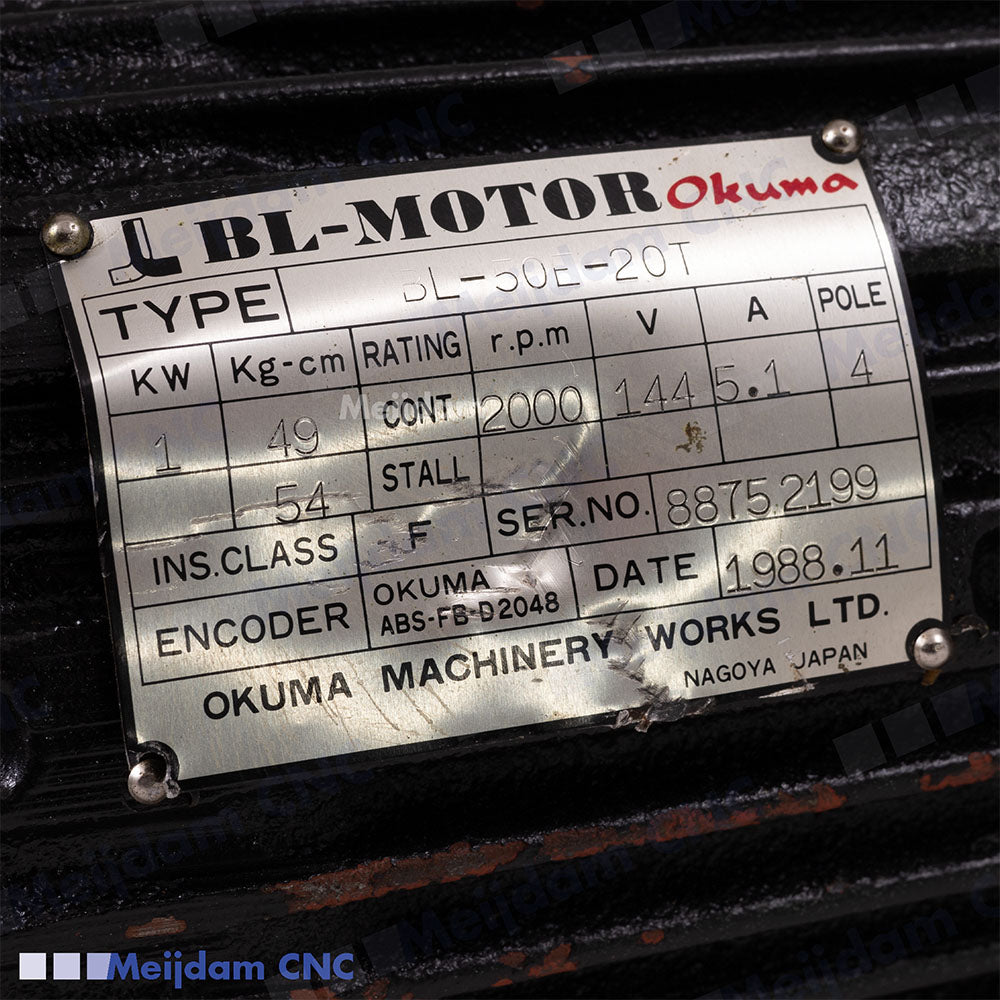 Okuma BL-Motor BL-50E-20T AC Servo Motor