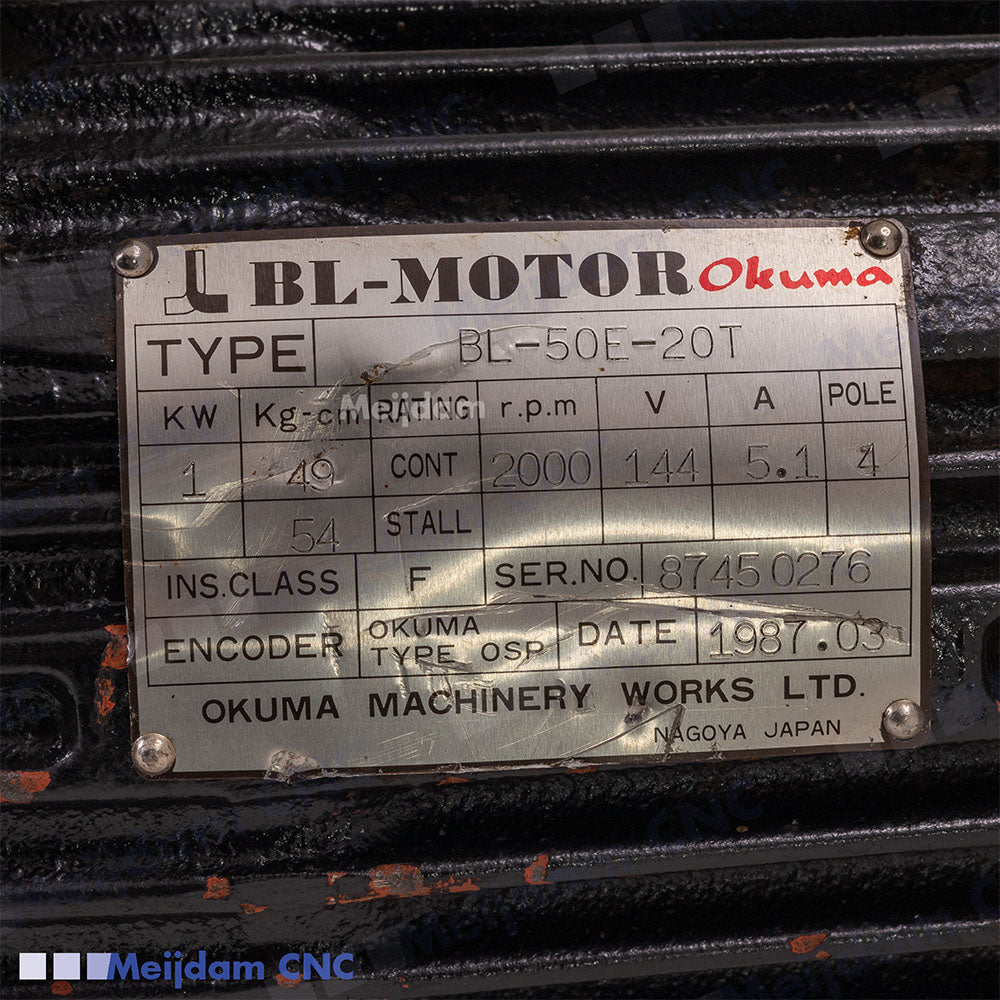 Okuma BL-Motor BL-50E-20T AC Servo Motor incl cover
