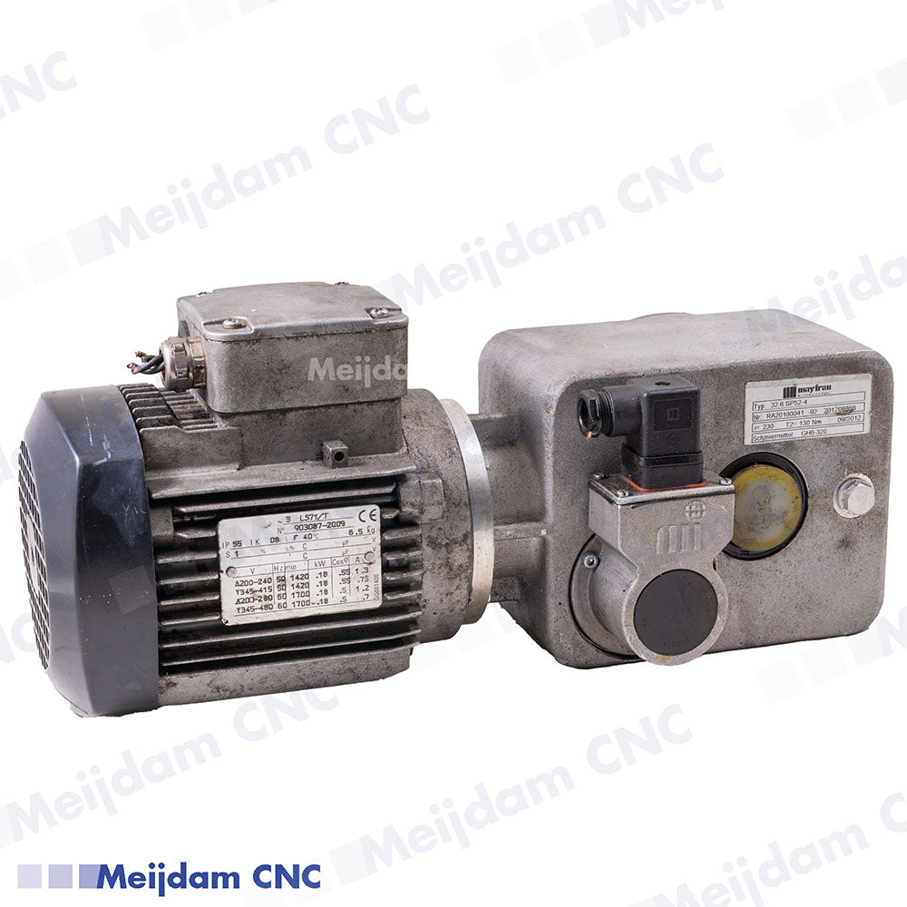 Soltec LS71/T Motor with Mayfran SP52-4 Speed Reducer Gearbox 32.6 Ratio Industrial Drive Unit